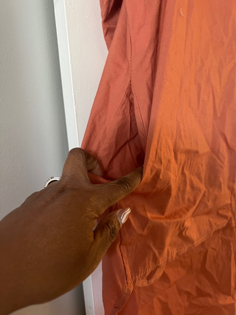 Oversized Rust Button-Up Shirt - Picture 3 of 4